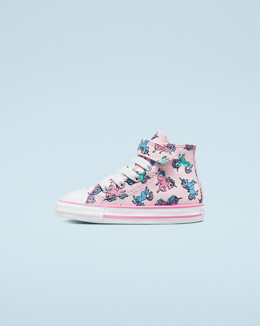 Tenisi Inalti Fete Converse Chuck Taylor All Star Easy-On Unicorns Roz Albastri | RO 13WIOZ132